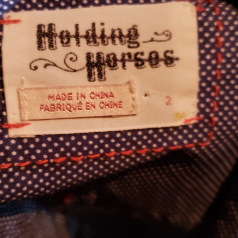 Anthropologie Holding Horses sleeveless blue/white Polka Dot Dress.  Sz 2 - Picture 3 of 5